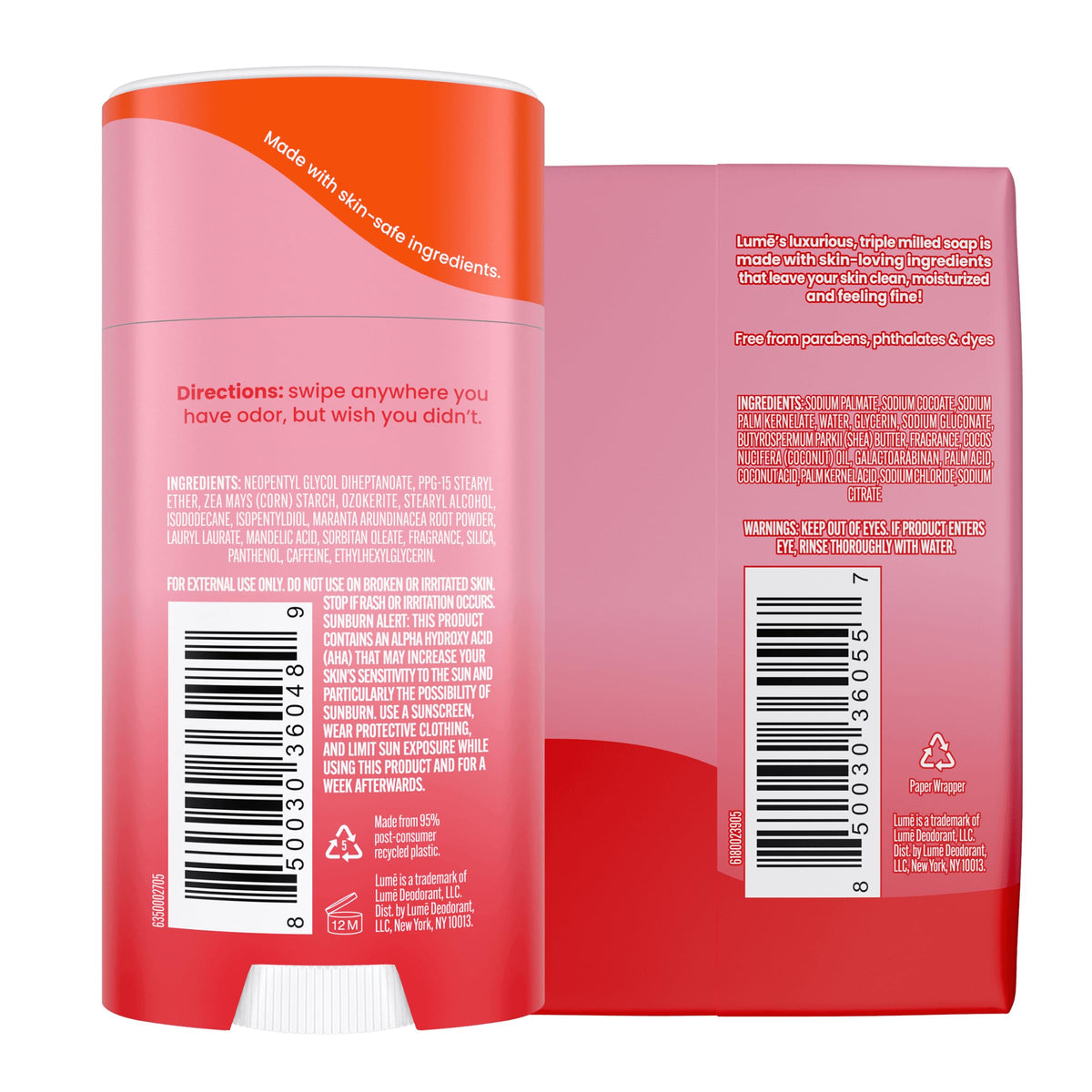 Lume smooth solid stick close up texture demonstrating smooth glide and targeted application benefits