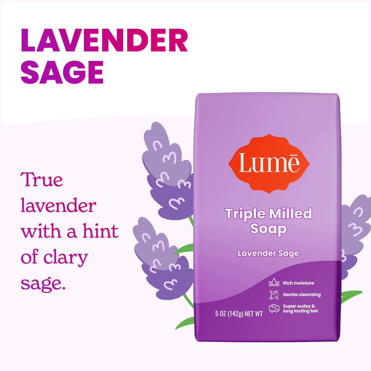 Lume soap foaming in hand demonstrating rich creamy lather for gentle moisturizing