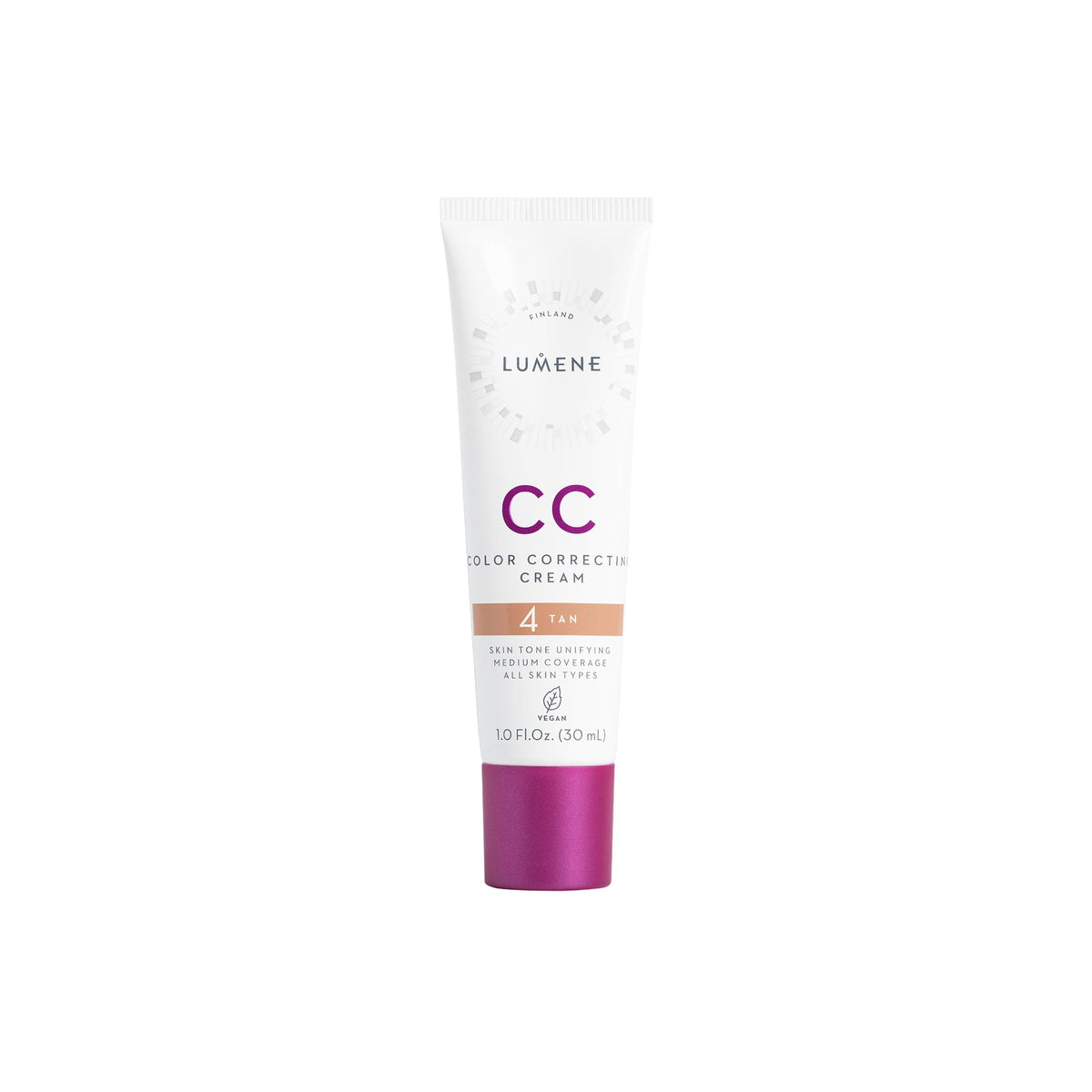 Lumene CC cream front tube showing brand and compact design for easy use