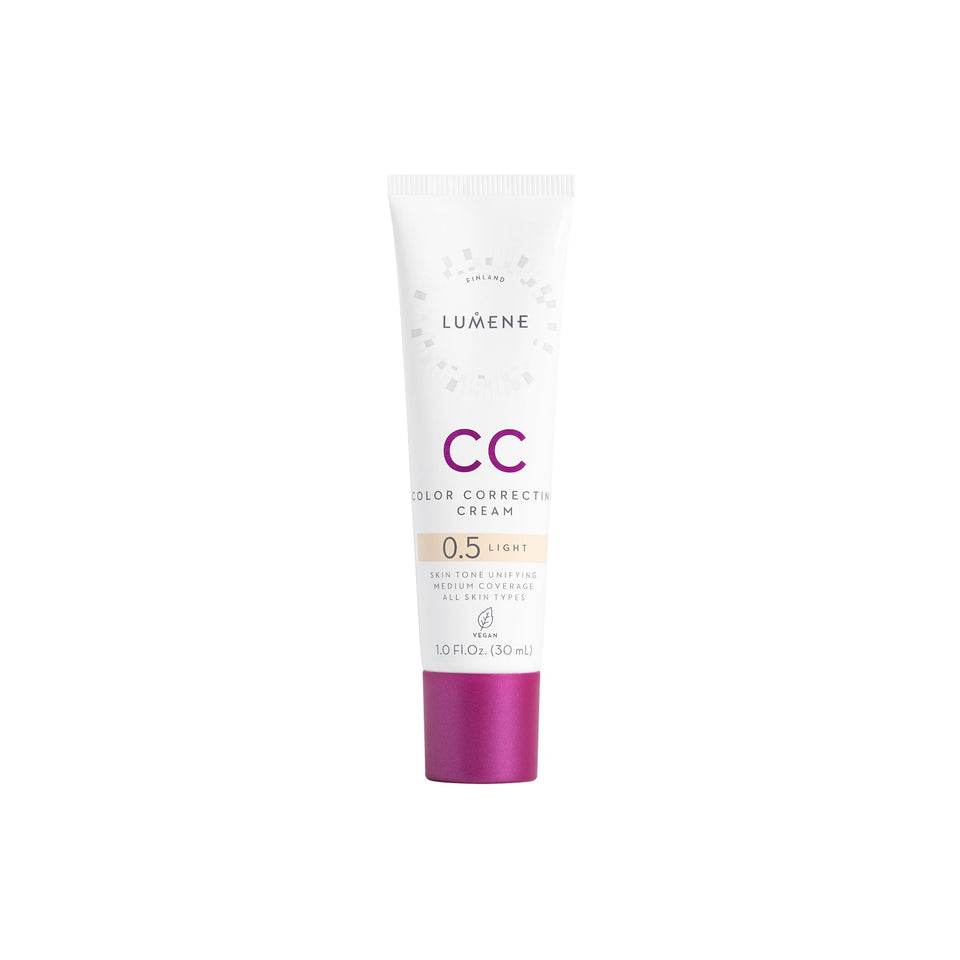 Lumene CC front packaging showing tube and shade, conveys clean coverage