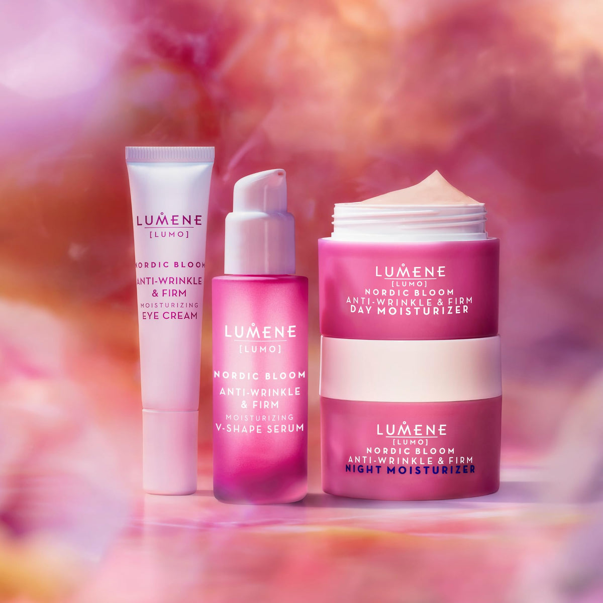 Cream dabbed on hand before application, Lumene, demonstrates smooth blendability