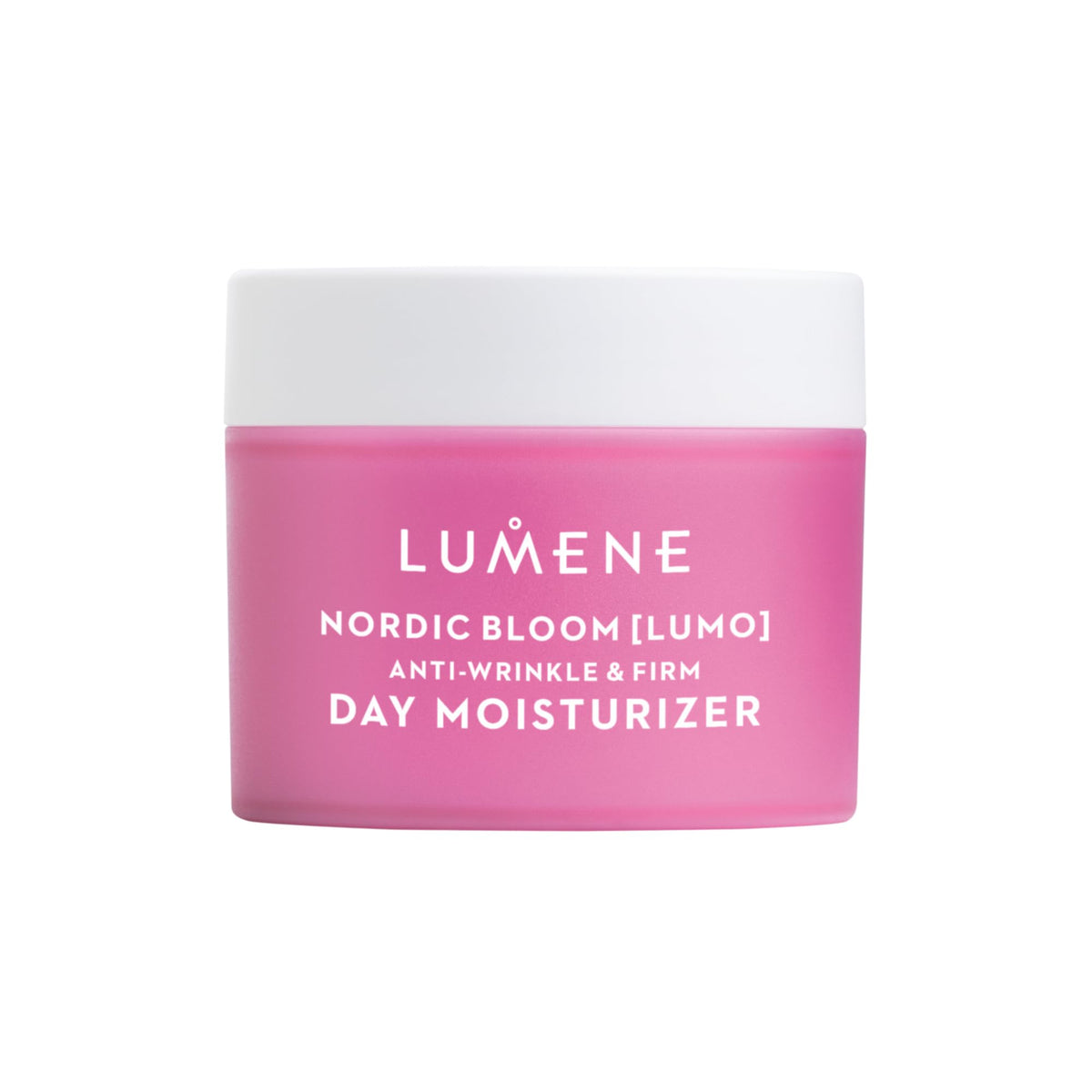 Lumene jar front view showing product and brand, conveys visible firming benefits