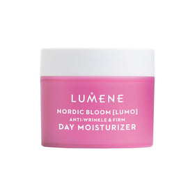 Lumene jar front view showing product and brand, conveys visible firming benefits