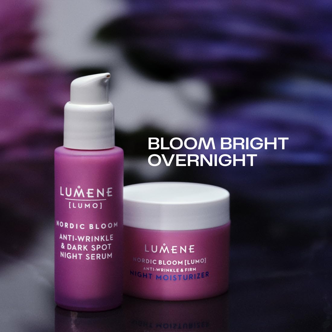 Lumene 1.7 oz jar next to common cosmetic for scale showing compact travel-friendly benefit portability