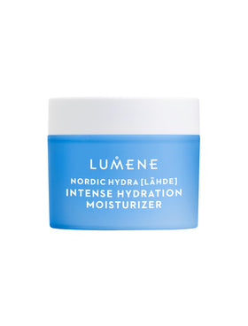 Lumene jar front packaging showing label and 50 ml size, emphasizes clean Nordic design and hydration