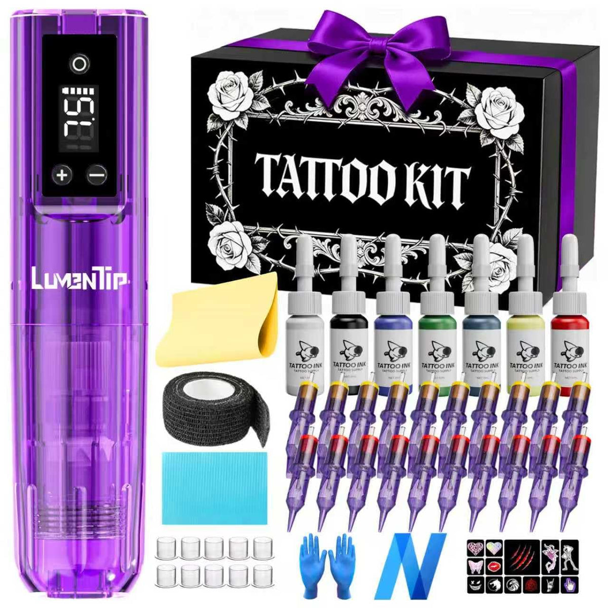 LumenTip JT91 front view showing compact purple pen and controls for portability