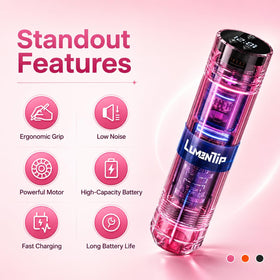 LumenTip sterile needles and colorful inks array for precise ink flow