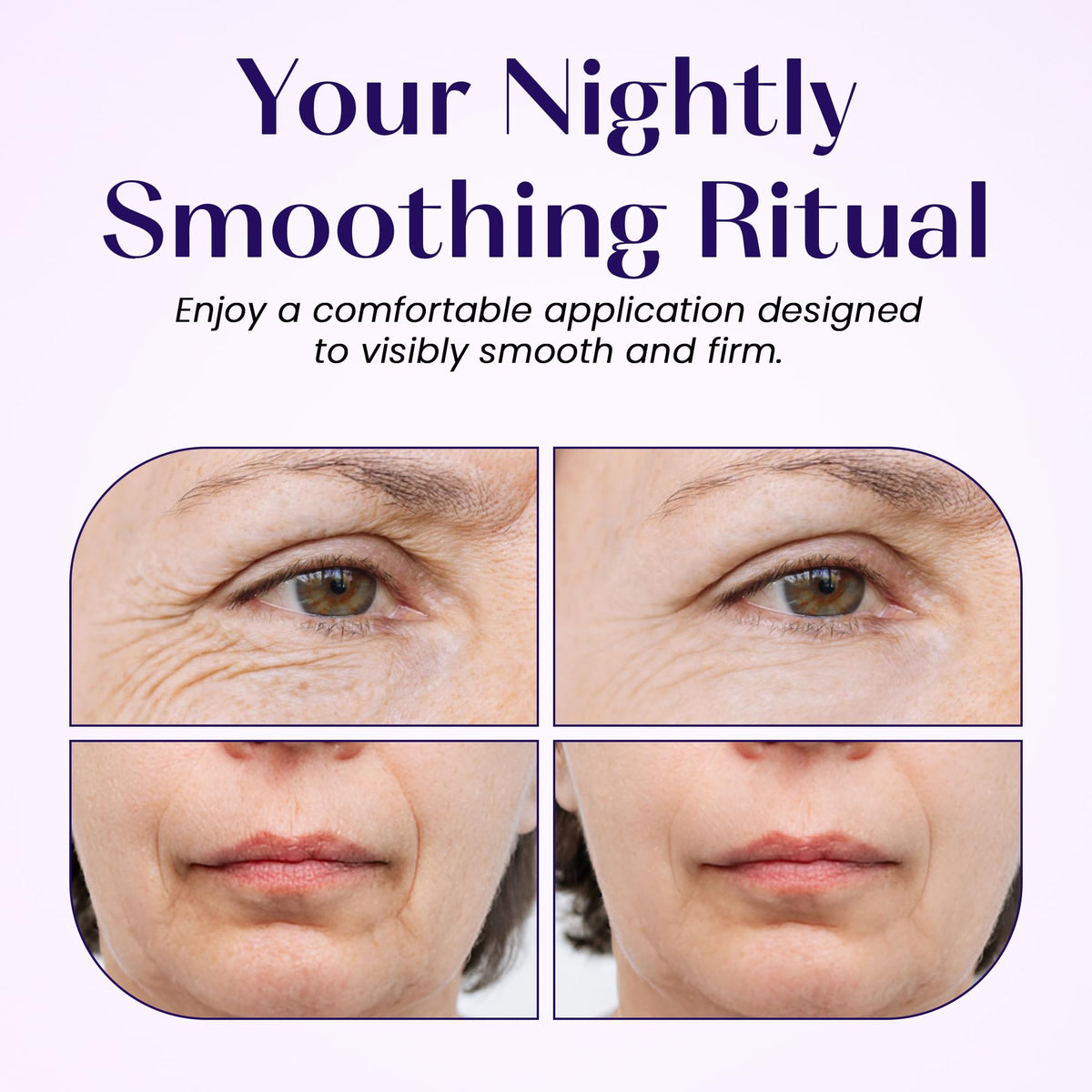 LumiDew patch applied to forehead demonstrating lift and smoothing
