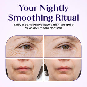 LumiDew patch applied to forehead demonstrating lift and smoothing