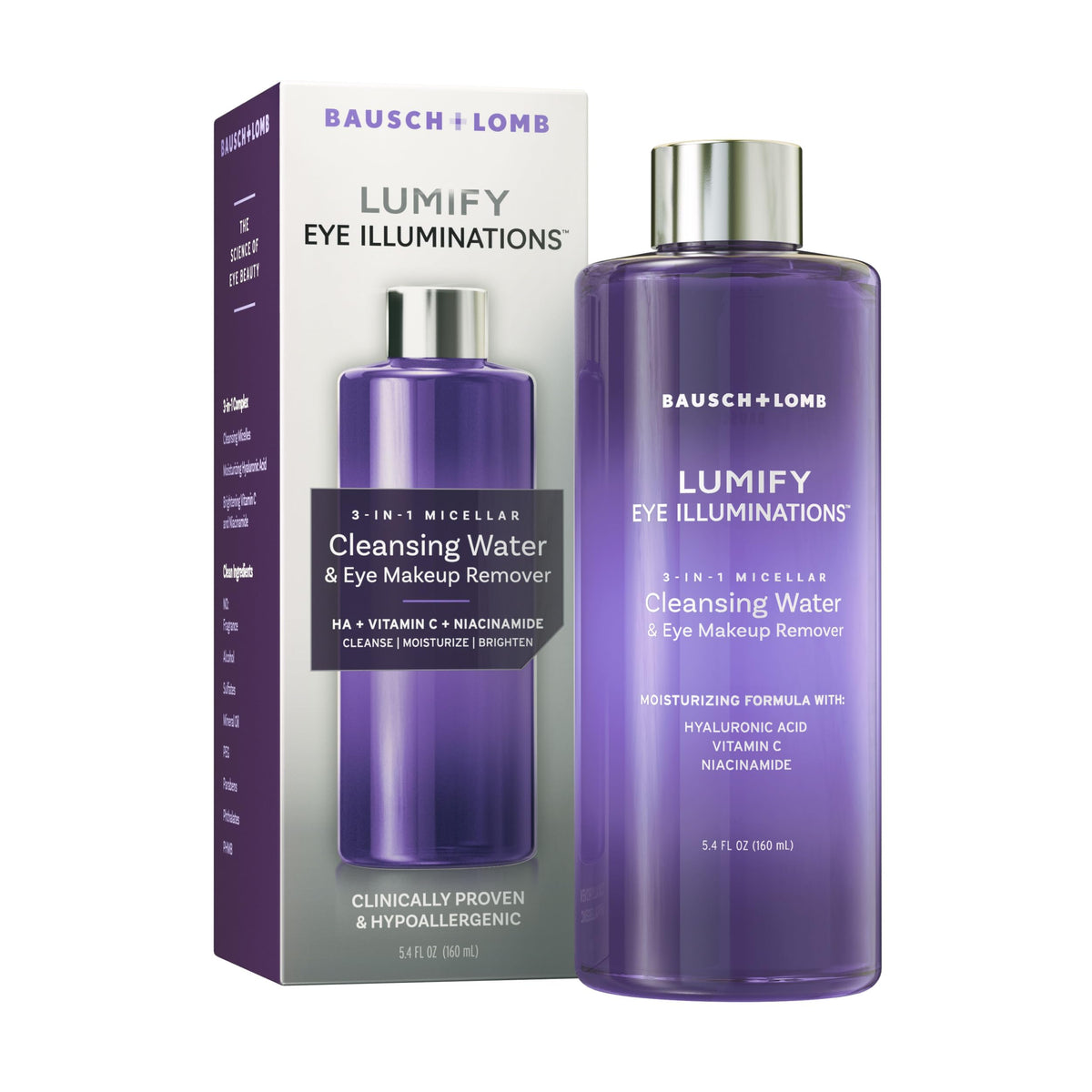 LUMIFY front packaging bottle showing label and size, clear gentle formula benefit