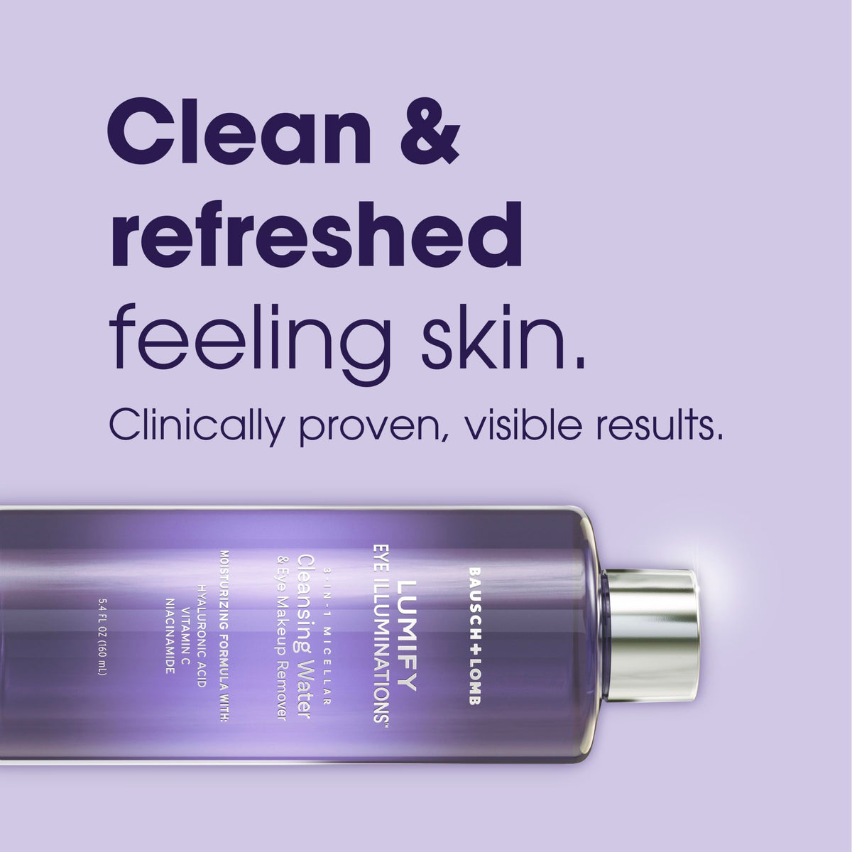 LUMIFY ingredient label showing hyaluronic acid vitamin C niacinamide, transparency benefit