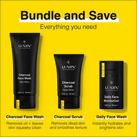 Lumin charcoal face wash pump closeup removes oil and grime
