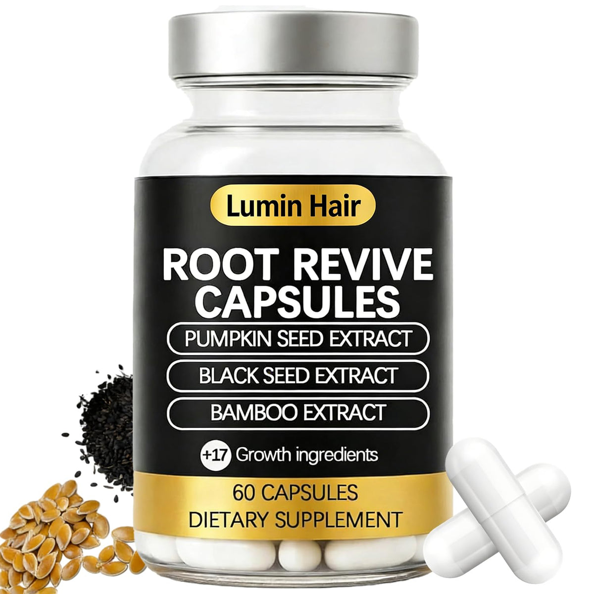Lumin Hair front bottle view showing product and clean packaging benefit