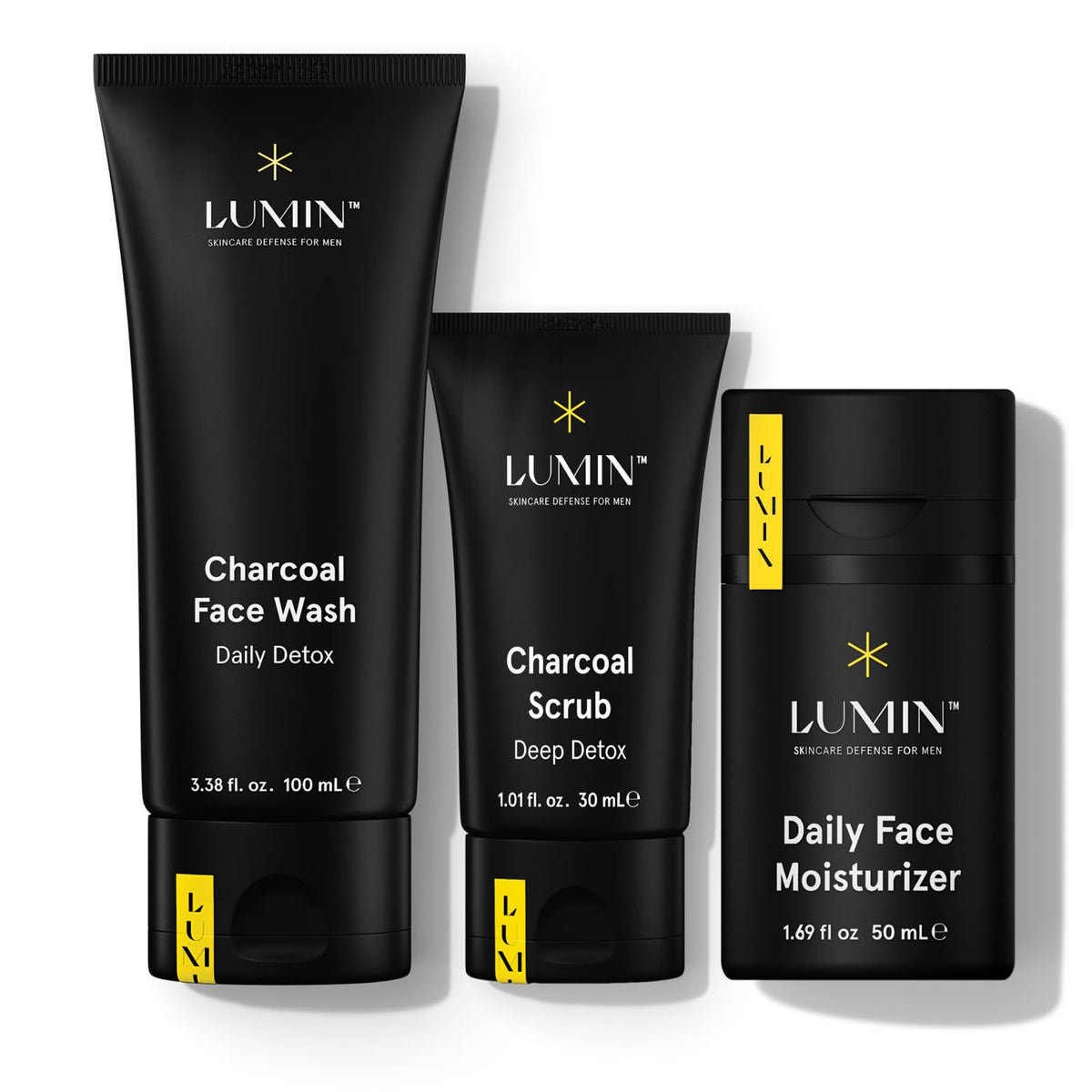 Lumin front packaging showing trio kit that clarifies skin fast