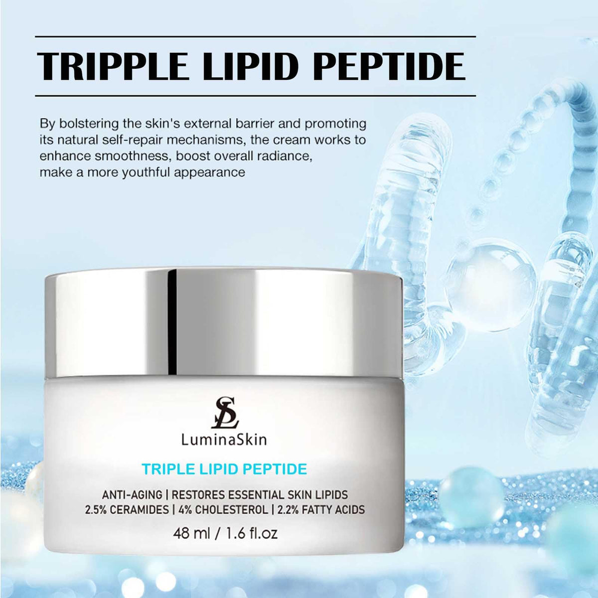 LuminaSkin cream applied to hand demonstrating smooth spreadability benefit