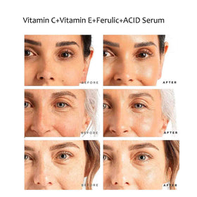 Morning vanity setup with LuminaSkin serum alongside moisturizer and sunscreen