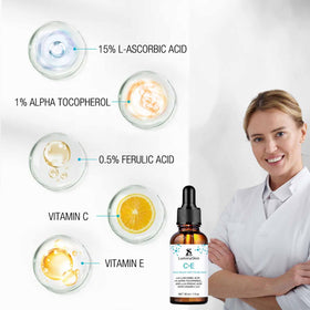 LuminaSkin serum texture drop on fingertip demonstrating lightweight absorption