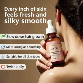 LUMINE 60ml bottle beside items to show compact travel-friendly size
