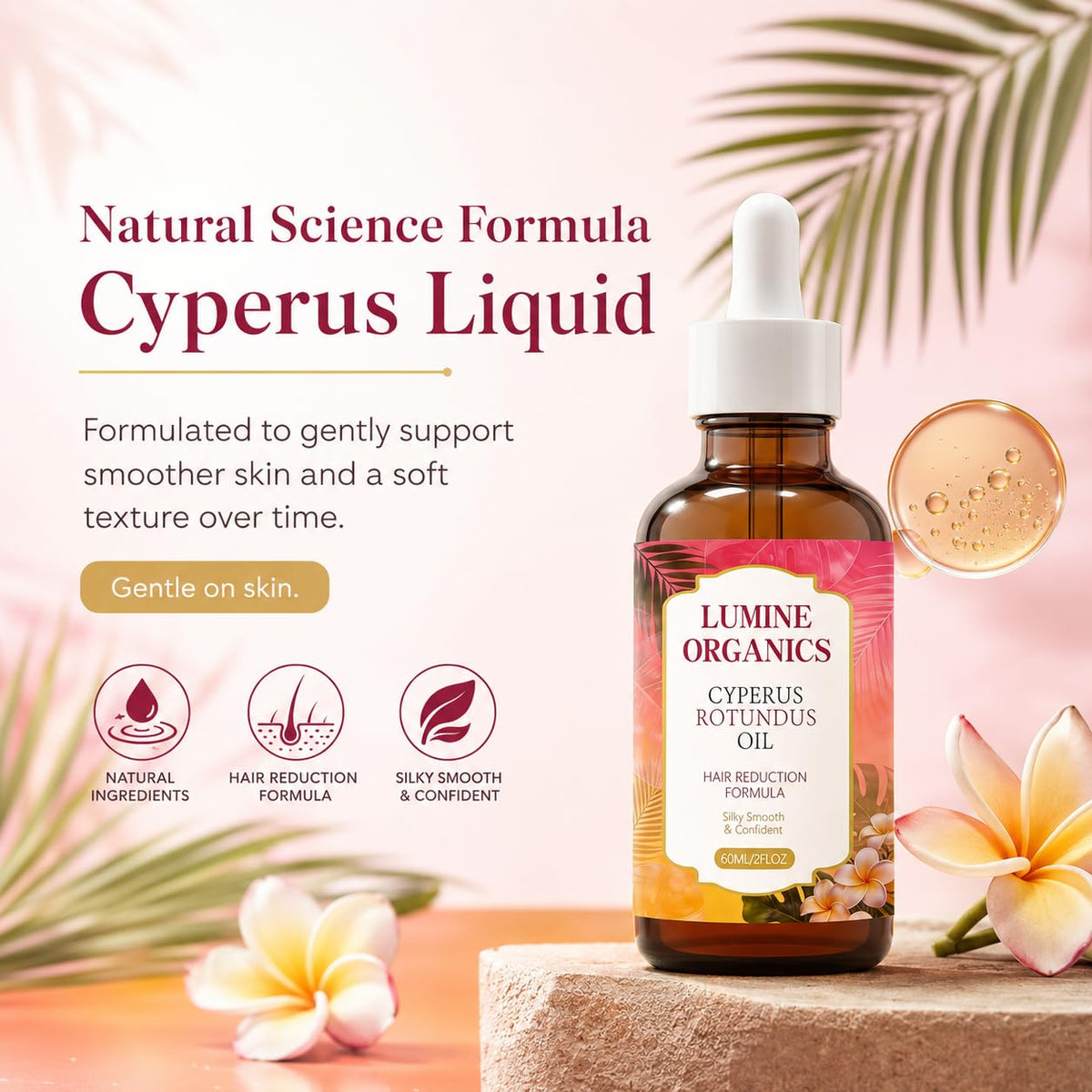 Lumine Organics dropper detail delivering precise application and control