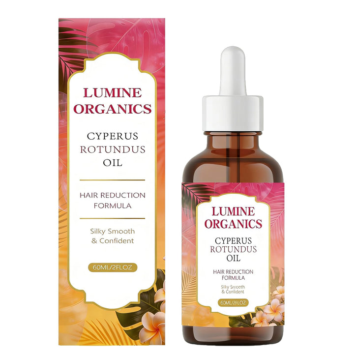 Lumine Organics front bottle showing label and 60ml size benefits