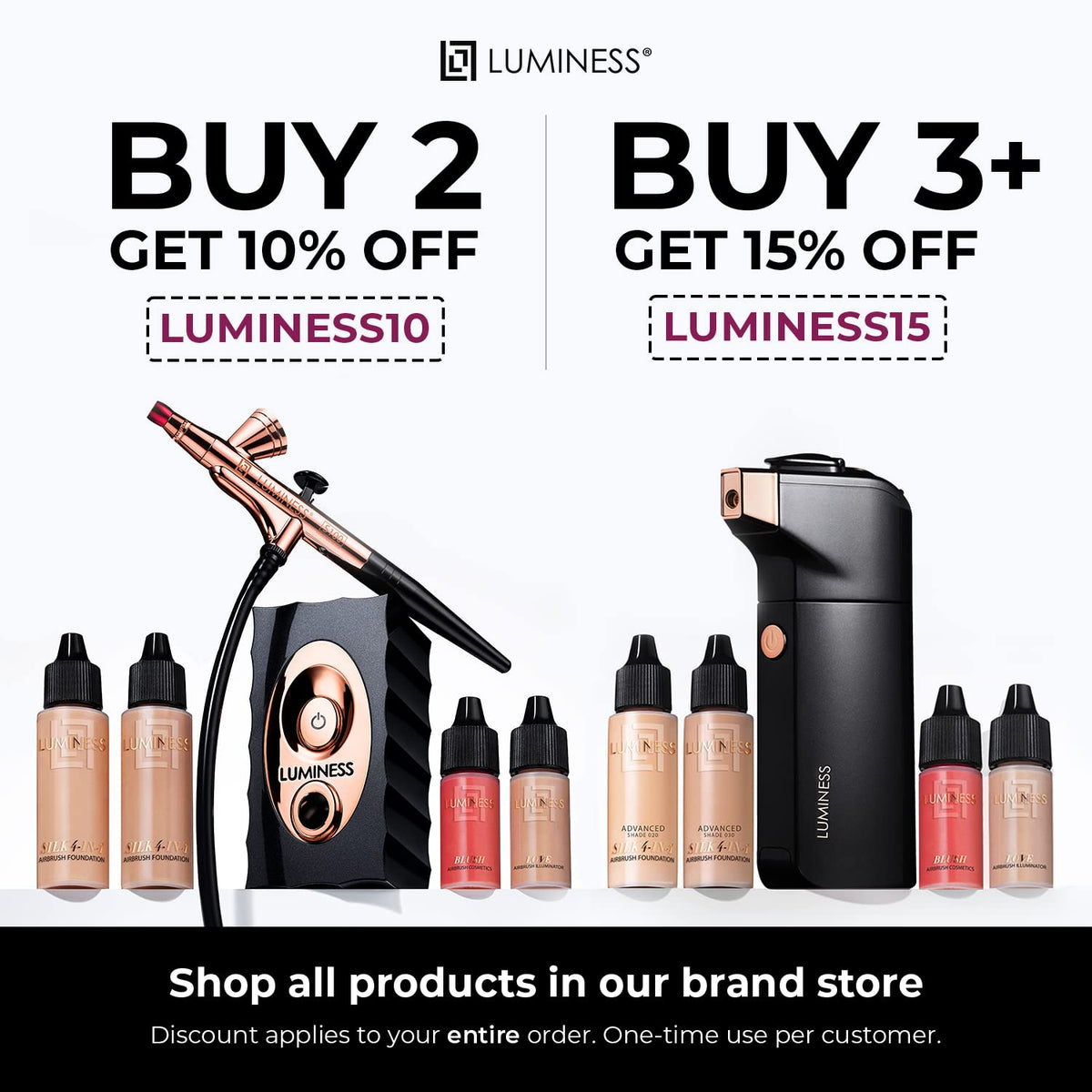 LUMINESS primer inside travel pouch ready for on-the-go touch-ups