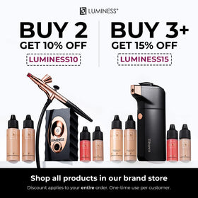 LUMINESS primer inside travel pouch ready for on-the-go touch-ups