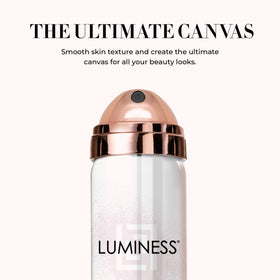 LUMINESS primer with buffing brush showing easy application and blending