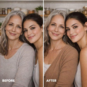 LUMINESS dual-sided buffing brush close-up showing two faces for precise blending