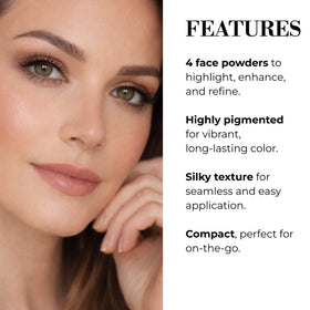 LUMINESS eyeshadow swatches showing texture and pigmented finish