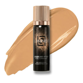 LUMINESS front packaging showing compact body coverage, provides flawless finish
