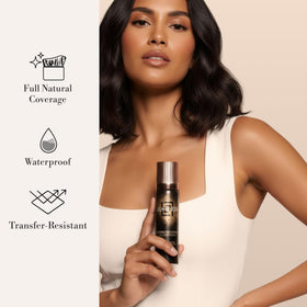 LUMINESS kabuki brush application misting product, precise placement benefit