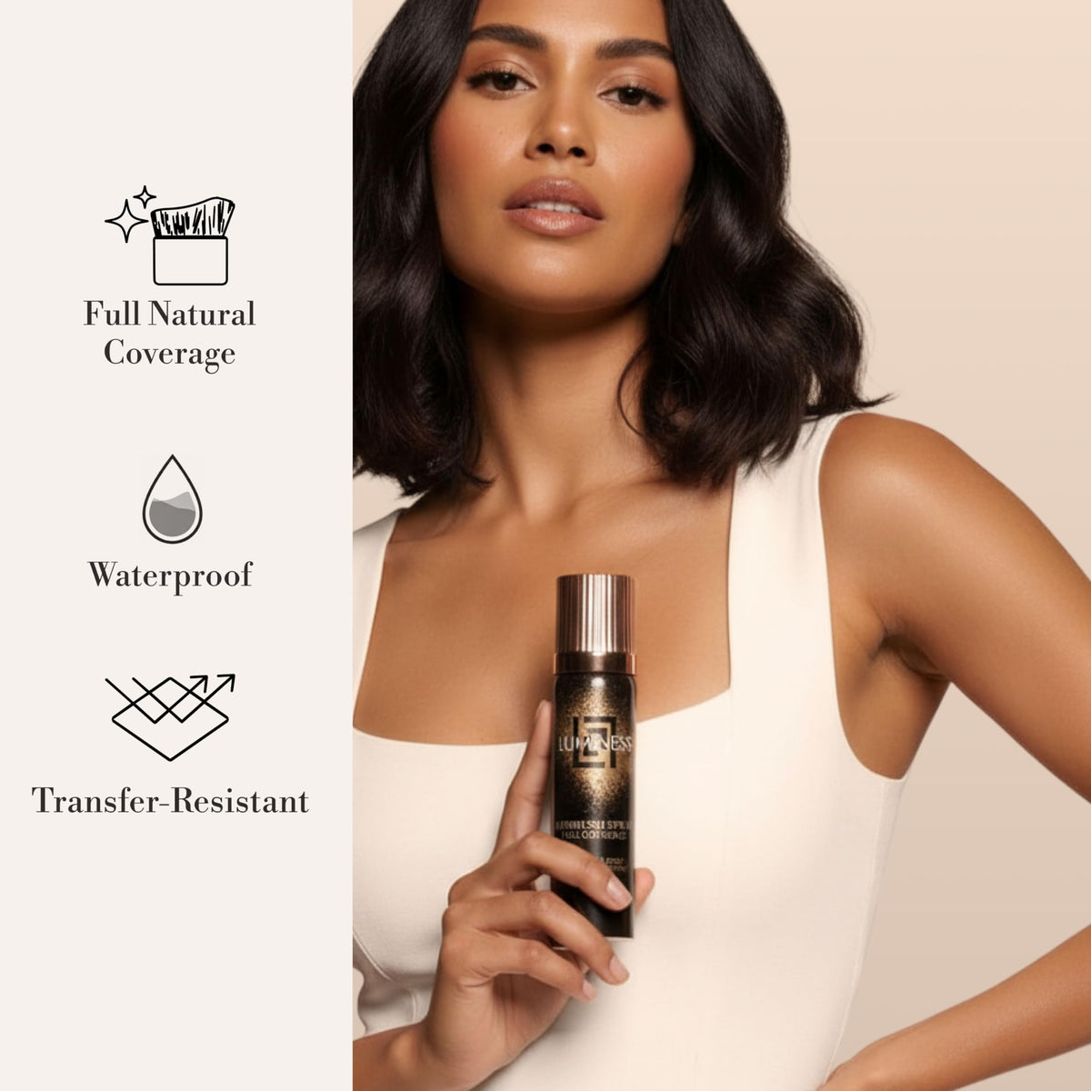 LUMINESS kabuki brush included for precise, buildable body application