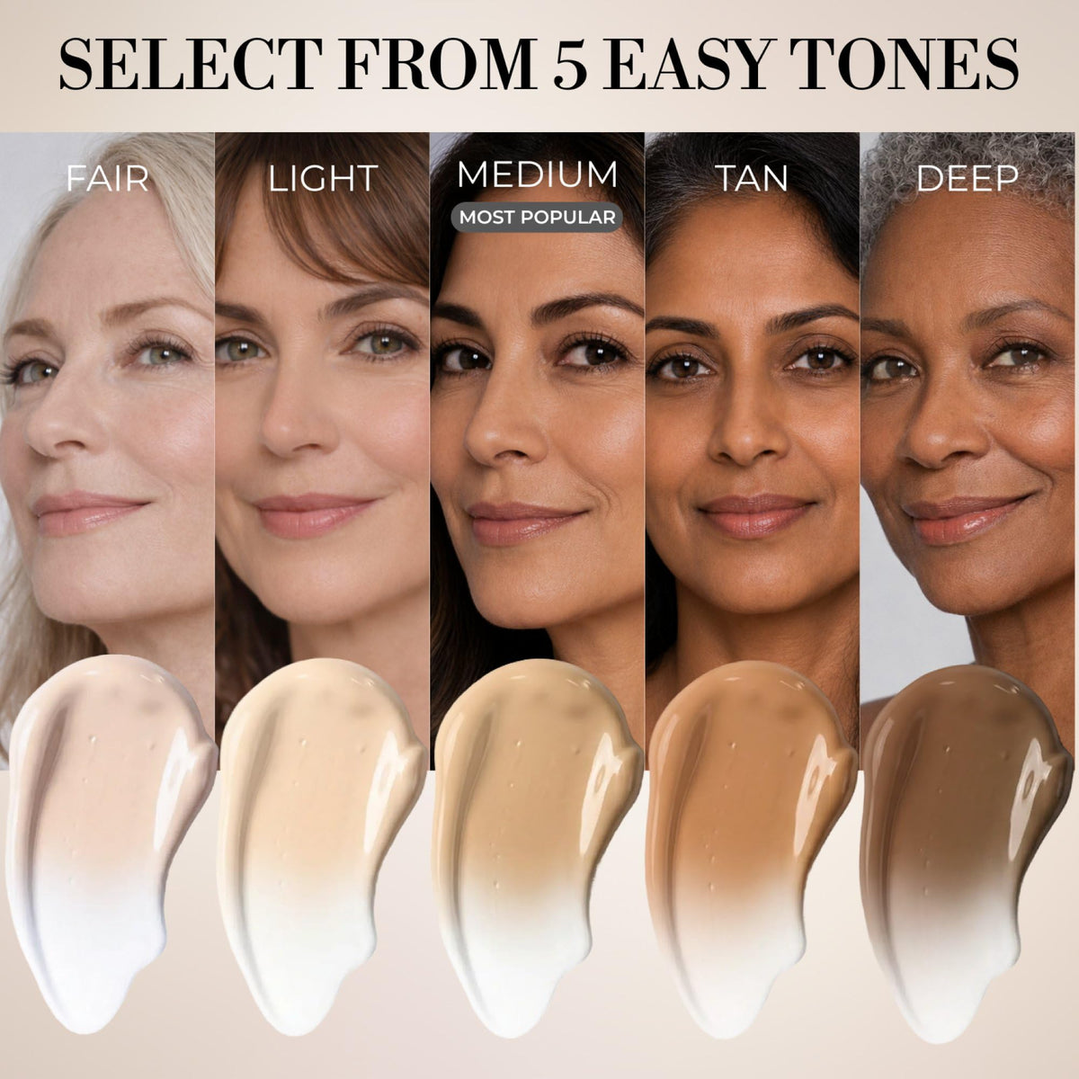 LUMINESS foundation drop on skin demonstrating color change benefit