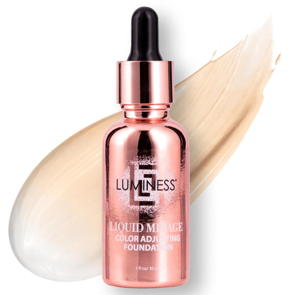 LUMINESS front bottle shot showing sleek packaging and shade in use