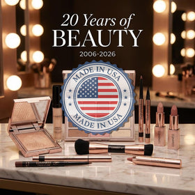 LUMINESS on bathroom vanity lifestyle shot conveying easy daily skincare makeup routine