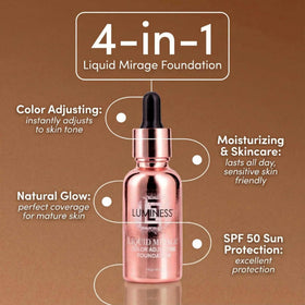 LUMINESS foundation texture close-up showing hydrating finish