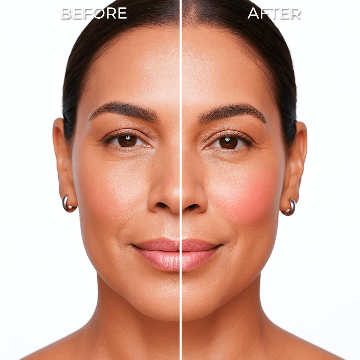 LUMINESS cheek close-up showing blended tint and natural-looking radiant benefit