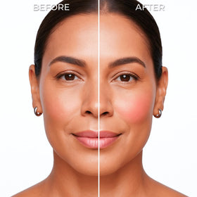 LUMINESS cheek close-up showing blended tint and natural-looking radiant benefit