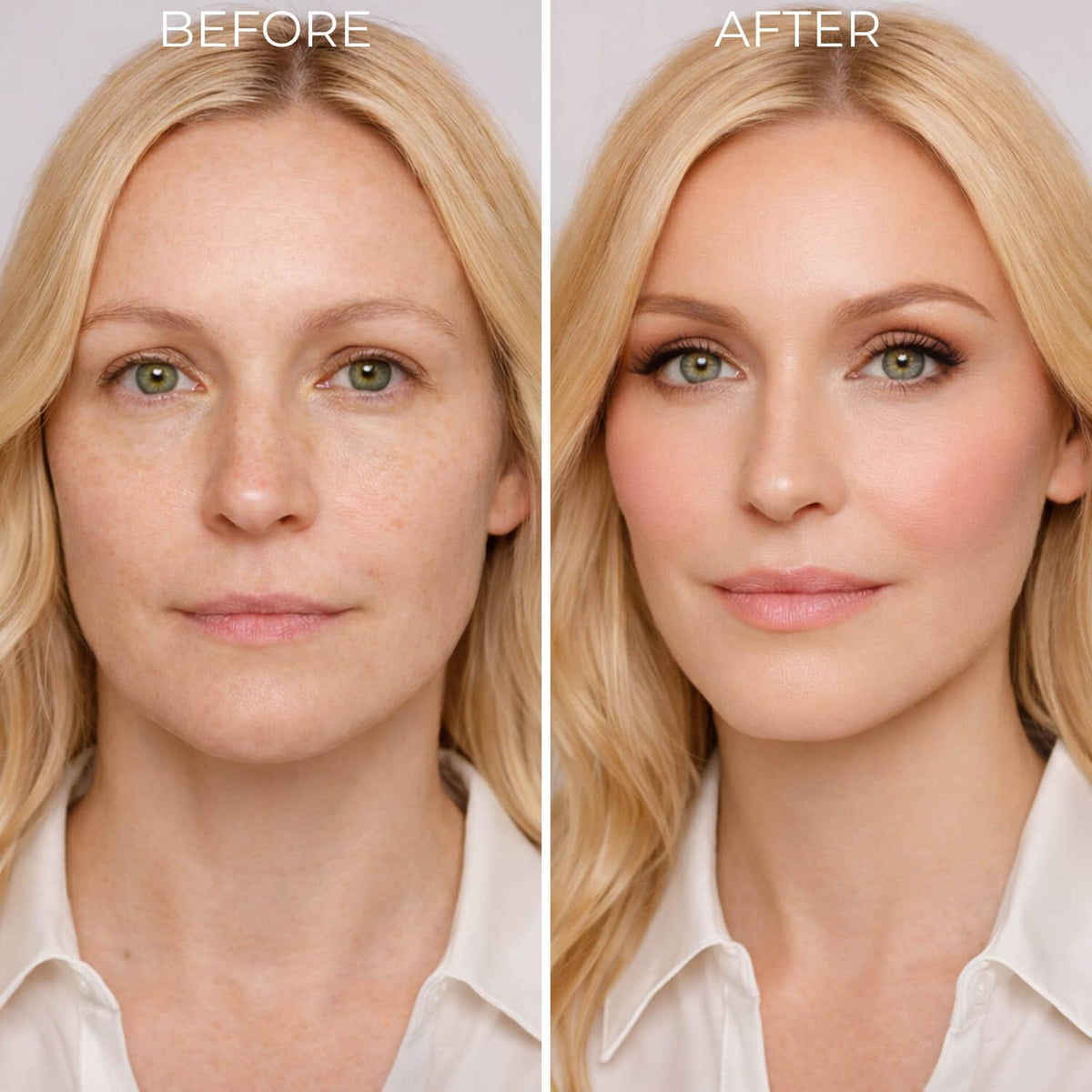 LUMINESS palette held in hand to show compact size and on-the-go convenience