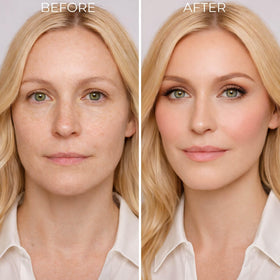 LUMINESS palette held in hand to show compact size and on-the-go convenience