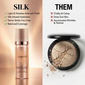 LUMINESS product next to hand for scale, travel-friendly size benefit