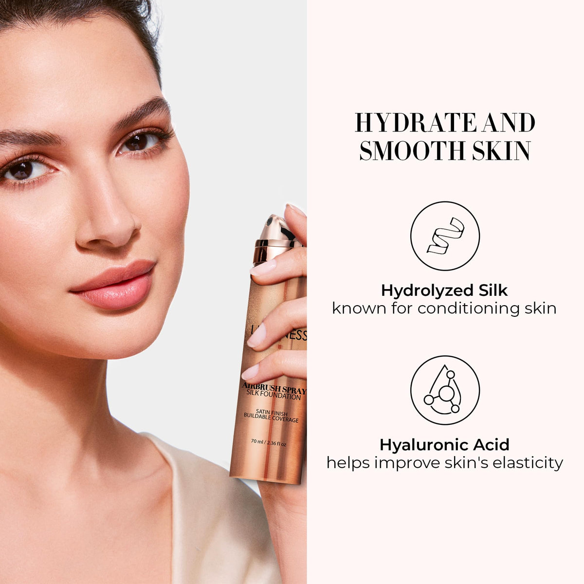 LUMINESS close-up of foundation texture revealing smooth, hydrating finish