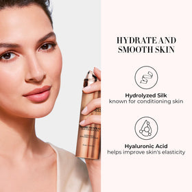 LUMINESS close-up of foundation texture revealing smooth, hydrating finish