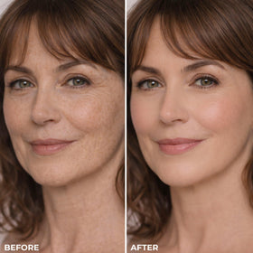 LUMINESS SPF 50 primer dispensing from tube demonstrating lightweight protection