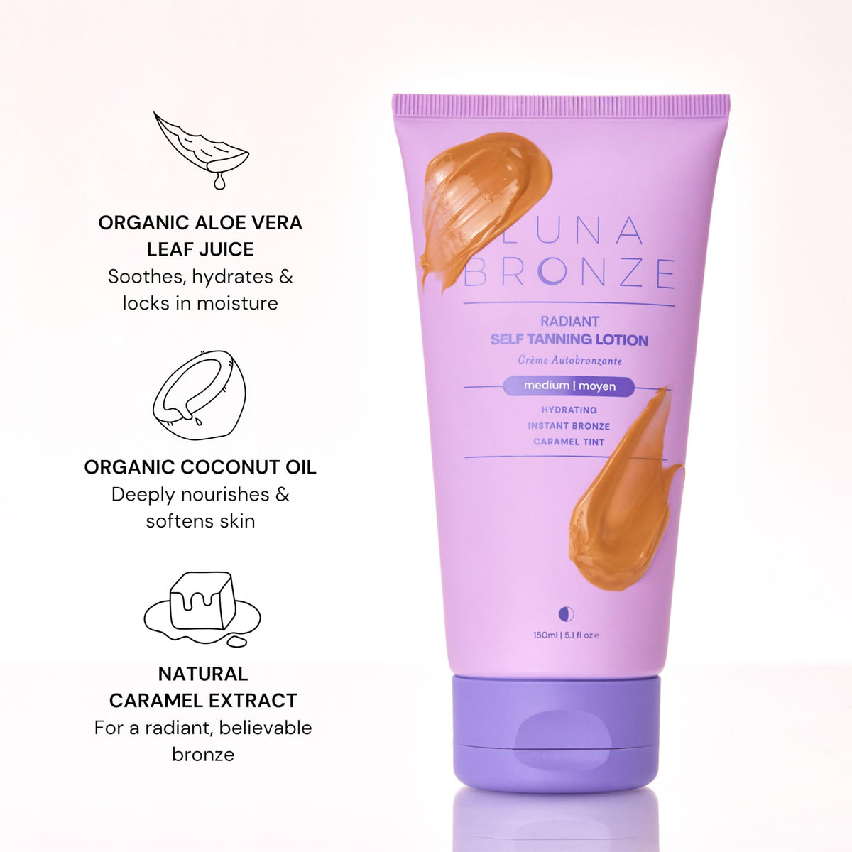 Luna Bronze sustainable packaging shot highlighting eco-friendly materials
