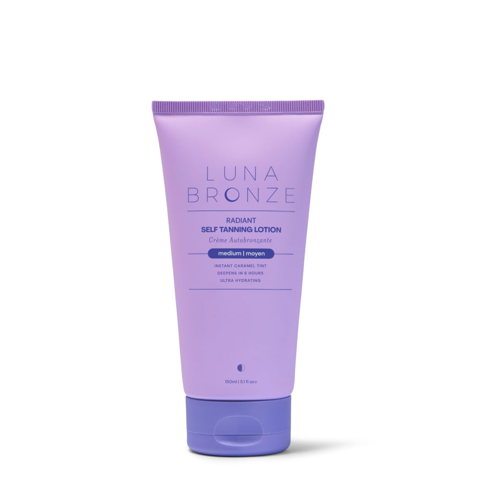 Luna Bronze front bottle view showing product and size with clear benefit
