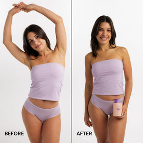 Luna Bronze lotion texture on skin, hydrating feel and smooth finish