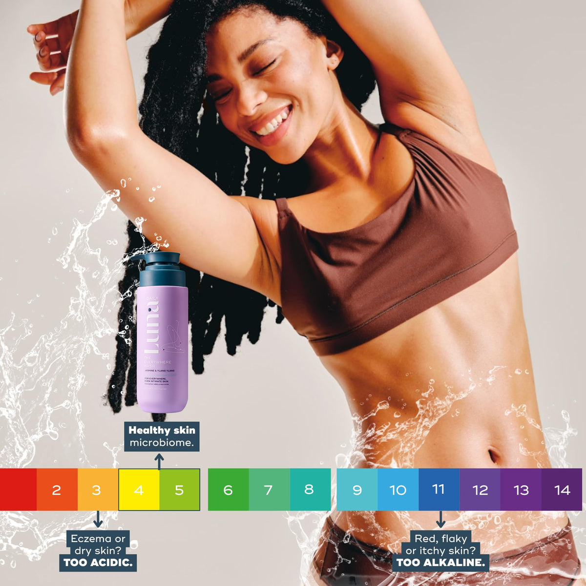 Luna Daily wash pouring to show creamy texture and gentle lather