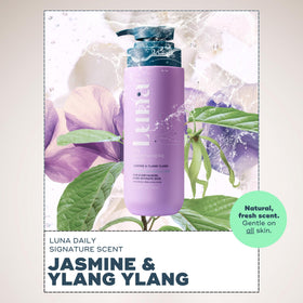Luna Daily in use in shower demonstrating gentle all-over cleansing