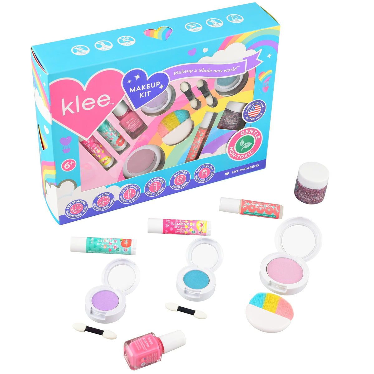 LunaStar eye shadow compacts open displaying Sugar Hill Bloom and Cascade Twist shades